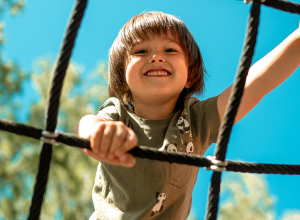 boy playing in playground