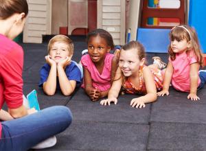 Children listening.