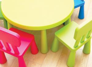 Children's chairs around a table