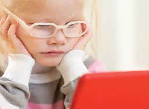 Child looking at screen