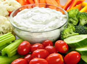 veg with dilly dip