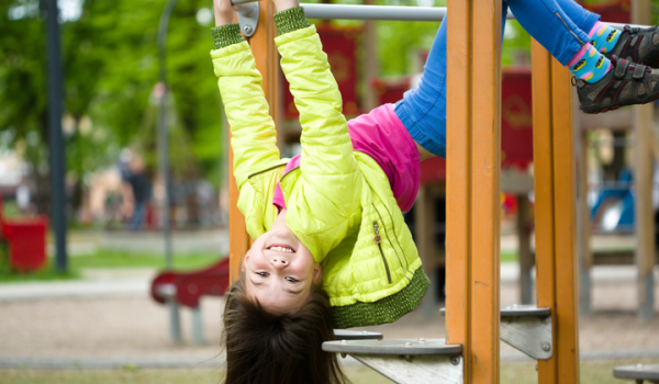 hanging upside down