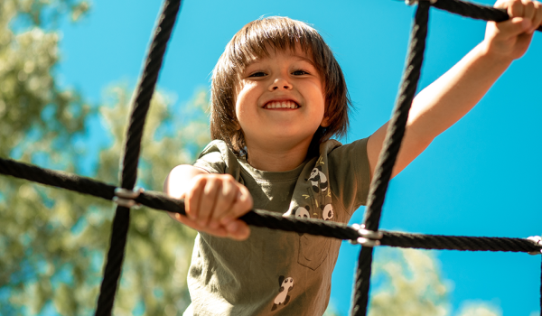 boy playing in playground