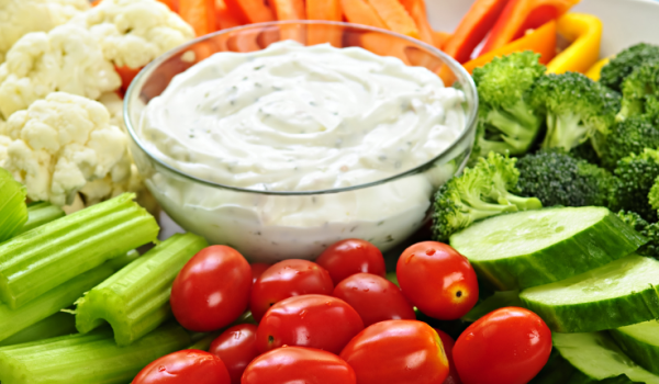 veg with dilly dip