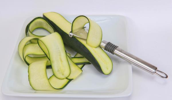 Zucchini slices on plate