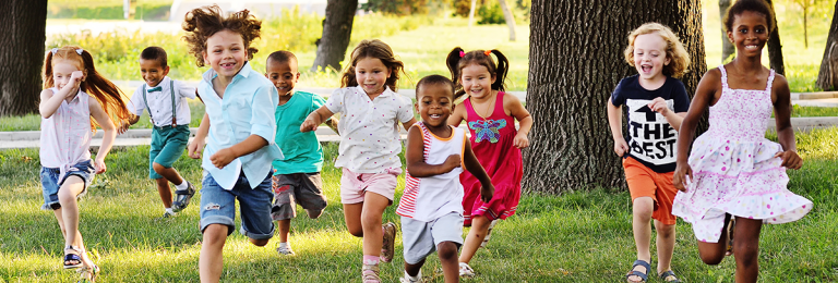 kids running on grass