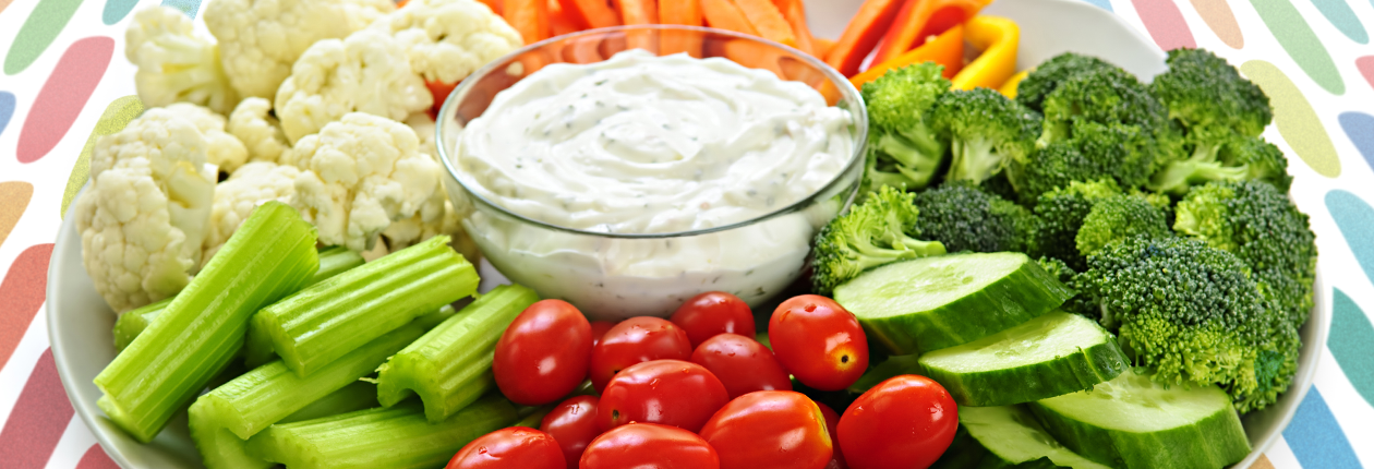 veg with dilly dip