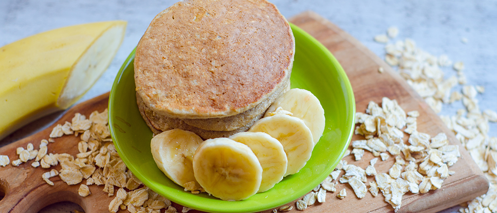 Banana oat pancakes